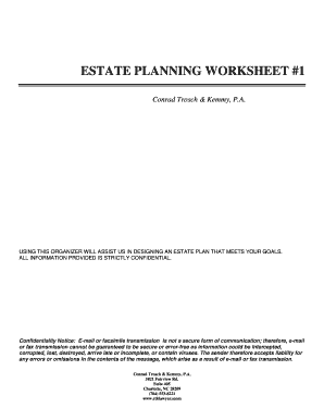 Estate Planning Worksheet