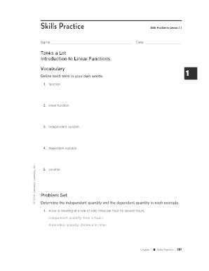 Skills Practice for Lesson 1.1