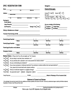 Spec registration form - Community of Christ