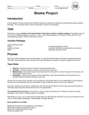 Weekly report sample pdf - Biome Project - fcabfoundationacademiesbborgb