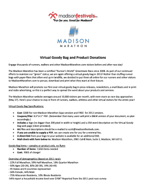 Madison Marathon Virtual Goody Bag Application