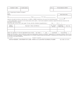 Georgia Weekly Unemployment Claim for Vocational Trainee