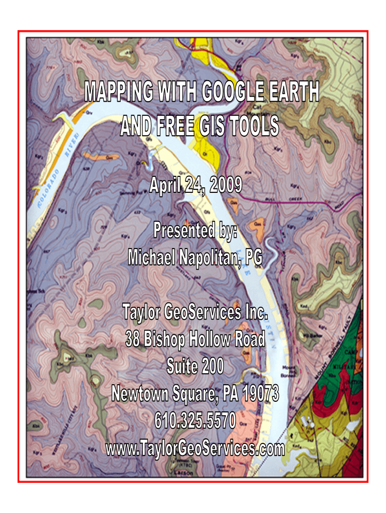 Fillable Online "Mapping with Google Earth" (.pdf) - Taylorgeoservices ...