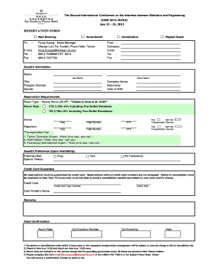 Shangri-La Hotel Reservation Form