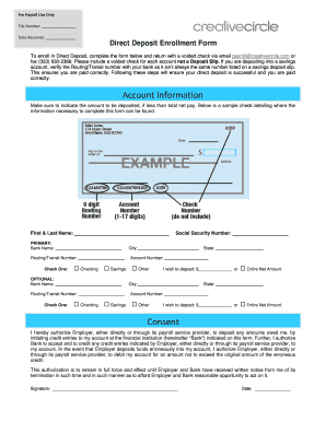 Direct Deposit Enrollment Form