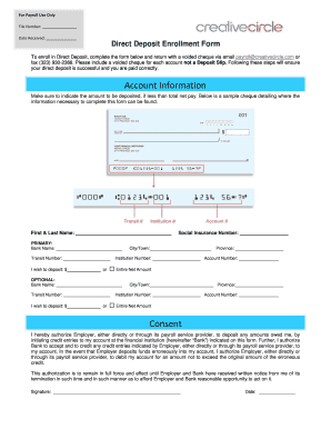 Direct Deposit Enrollment Form
