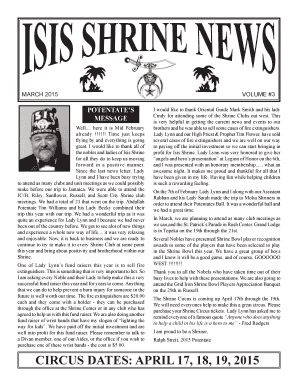 POTENTATES MESSAGE - Isis Shriners