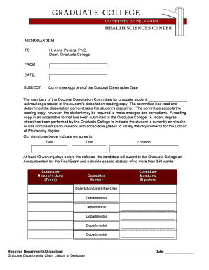 Doctoral Dissertation Committee Approval Form