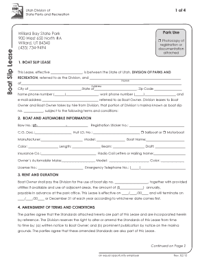 Utah Boat Slip Lease Agreement