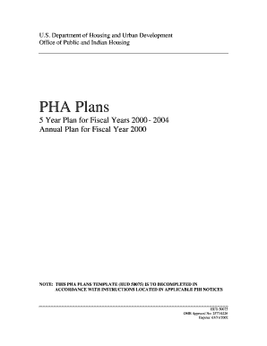 HUD 50075 5 Year Plan Template
