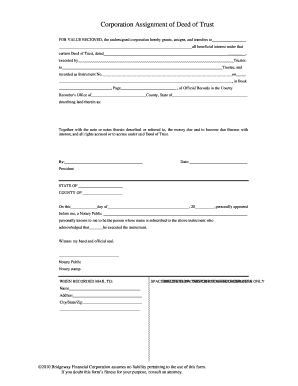 Corporation Assignment of Deed of Trust