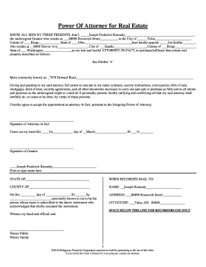 Power of Attorney for Real Estate