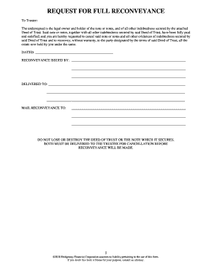 Request for Full Reconveyance