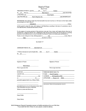 Deed of Trust Short Form