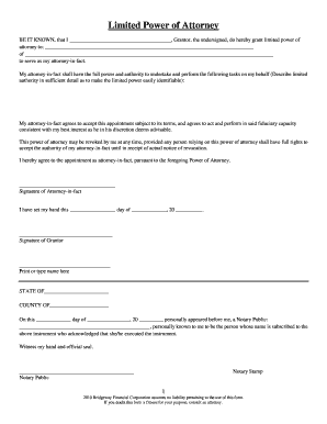Limited Power of Attorney