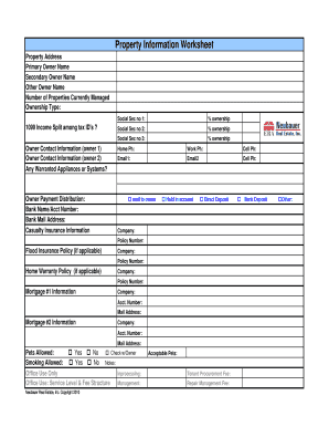 Property Information Worksheet
