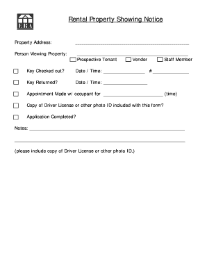Rental Property Showing Notice