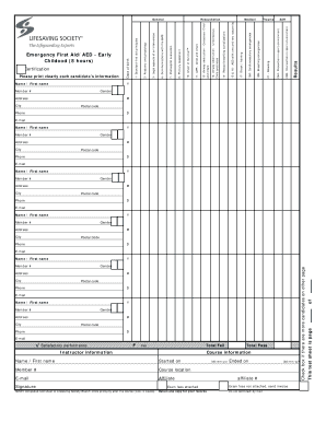 Emergency First Aid/AED Certification Form