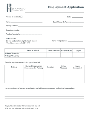 Employment Application Form