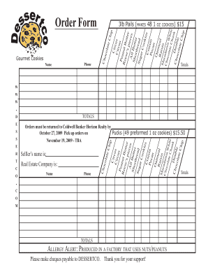 Cookie order form - Okanagan Mainline Real Estate Board