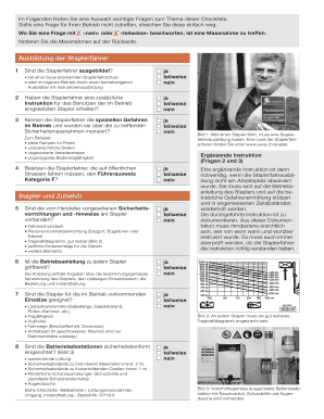 Checkliste Gabelstapler mit Fahrersitz