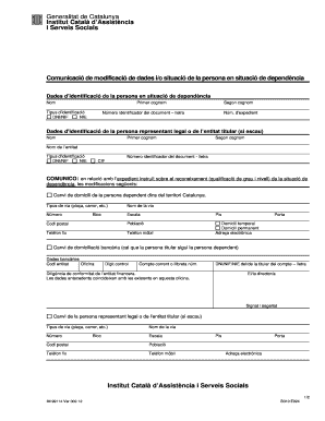 Catalonia Dependency Status Change Form