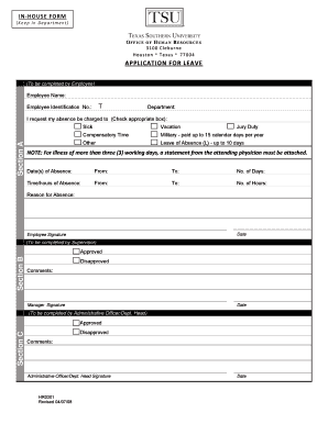 Application for Leave