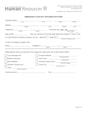 Emergency Contact Information Form