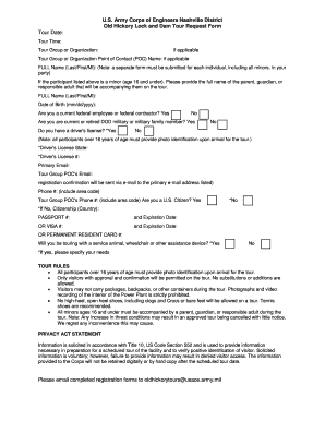 Old Hickory Lock and Dam Tour Request Form