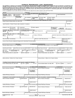 Uniform Residential Loan Application