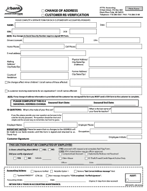 Change of Address Form