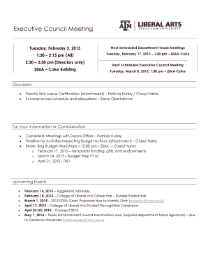 Fillable Online liberalartscommunity tamu NOTE: To edit the headers and ...