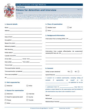 Fitness for Detention and Interview Form