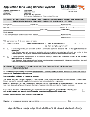 Long Service Payment Application