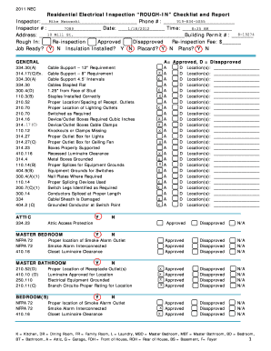 Residential Electrical Inspection Checklist