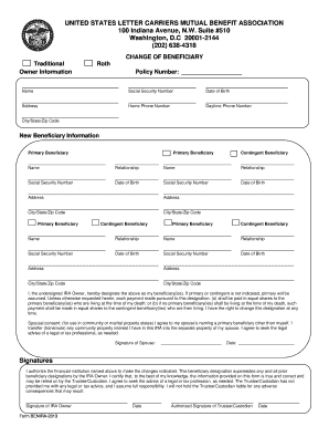 Change of Beneficiary Form