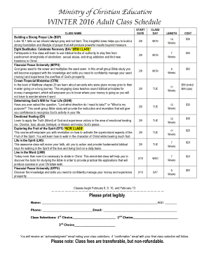 WINTER 2016 Adult Class Schedule - bwoffamilybborgb