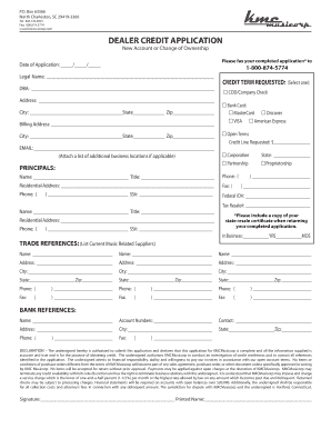Dealer Credit Application