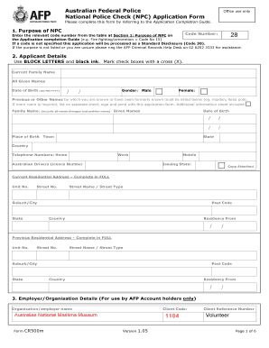 National Police Check Application Form
