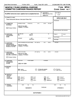 Texas Campaign Finance Report MPAC