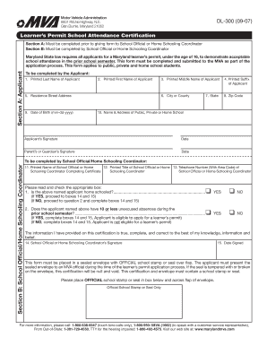 Maryland Learner’s Permit School Attendance Certification