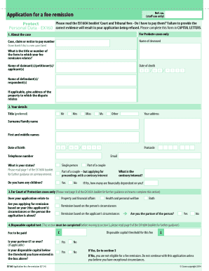 UK Court and Tribunal Fee Remission Application