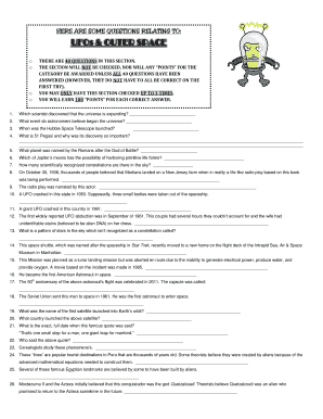 UFOs & Outer Space Quiz