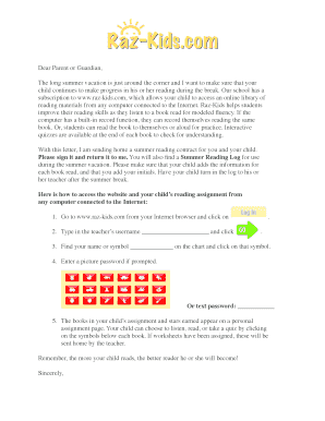 Summer Reading Contract