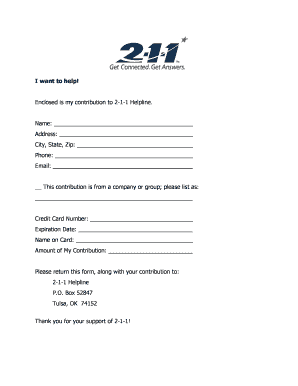 2-1-1 Helpline Donation Form