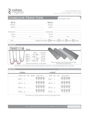 Chameleon Order Form