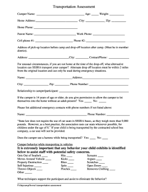 Transportation Assessment Form