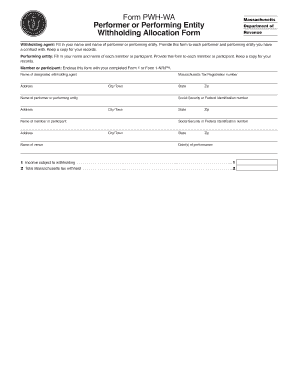 Massachusetts Withholding Allocation Form