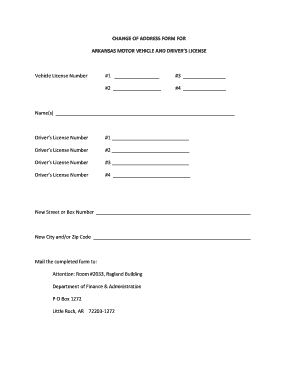 Arkansas Change of Address Form