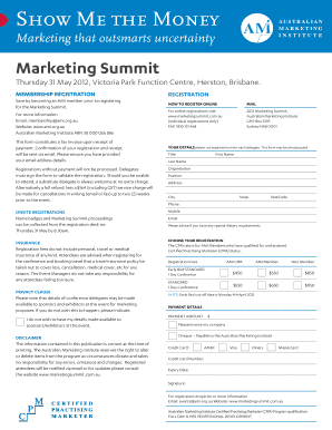 2010 Marketing Summit Registration Form
